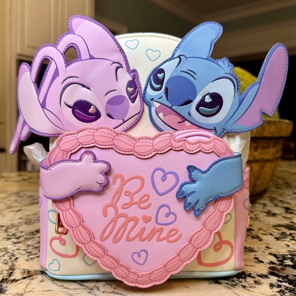 NWT Loungefly Stitch & Angel Be Mine Mini Backpack